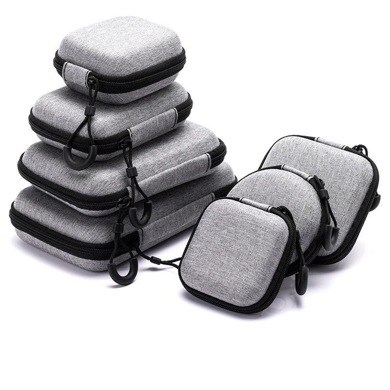 Tragbare stoßfeste Kopfhörertasche Ohrhörertasche Headset-Aufbewahrungstasche Hartschalen-Kopfhörerzubehör Speicherkarte USB-Kabel