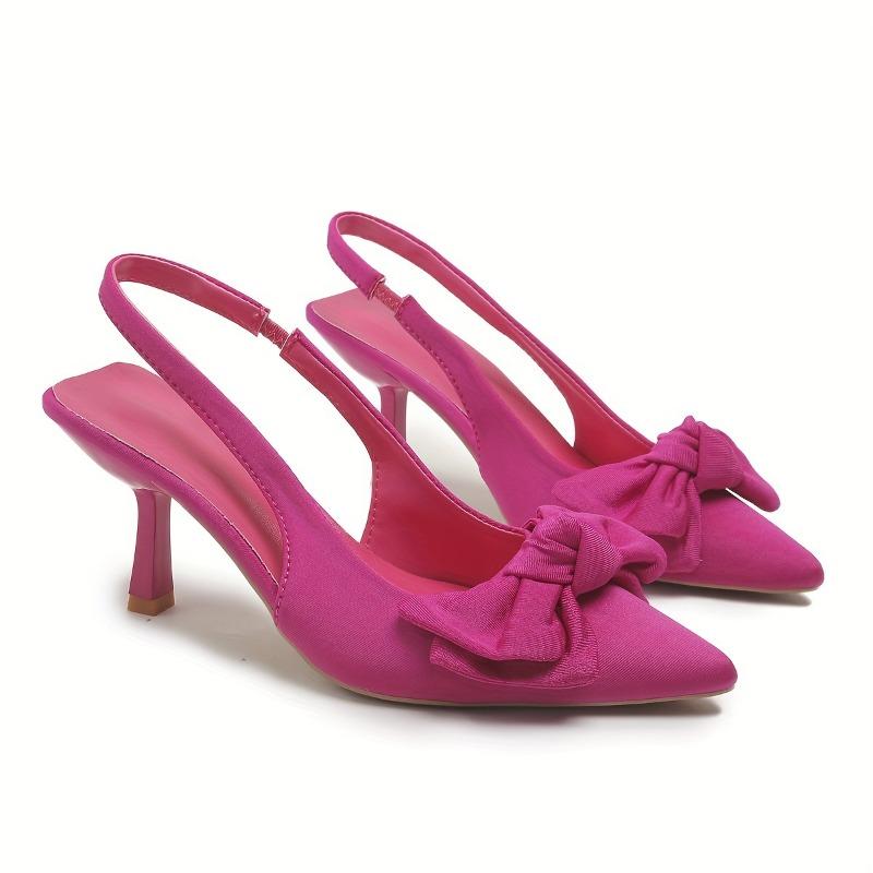 Baotou Sandals Women Sandals High Heels Bow Pointed Head Shallow Mouth Thin Heel Back Trip Strap Single Shoes Women