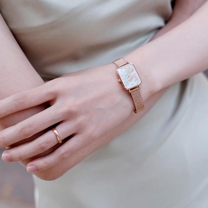 Daniel Wellington Watch quartz movement stainless steel strap white dial women's watch small square watch DW00100578