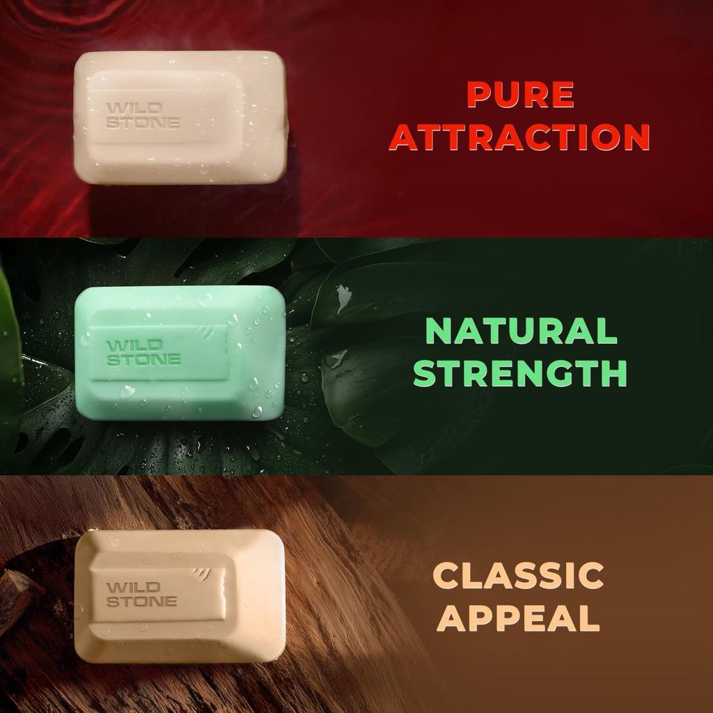 Saponi Wild Stone Ultra Sensual, Forest Spice e Musk per il Bagno, (Confezione da 6, 100g ciascuno) | Saponi di Grado 1 | Sapone da Bagno Rinfrescante per Uomo | Amico della Pelle
