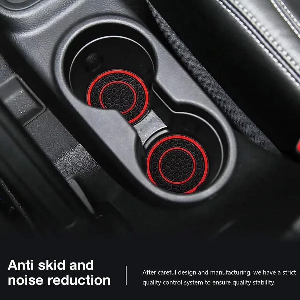 2pcs Non-slip Car Water Cup Pad For Tesla And SUV Sedan Rubber Mat For Bottle Holder Coaster Auto Interior Anti-skid Cup Holders