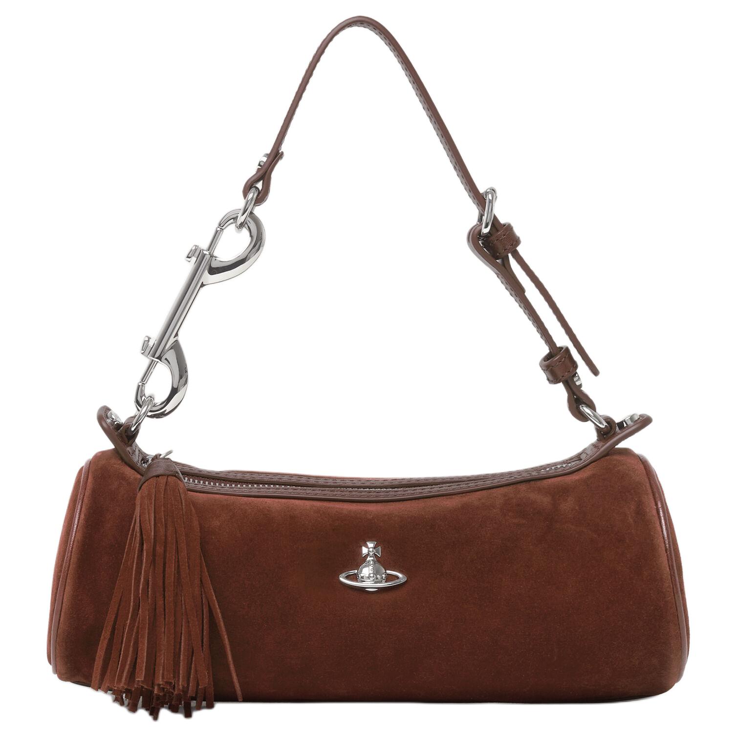 

VIVIENNE WESTWOOD West Queen Top Zip Cylinder Bag Women Handbags Chocolate-Brown 4603000RWL007ECHOCOLATEBROWN Basic Set (Bag+Dust Bag)
