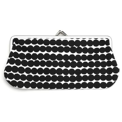 Marimekko Rasymatto Gama-guchi Pouch (White X Black) 10x19cm Silmalasi Kukkaro Cosmetic Makeup
