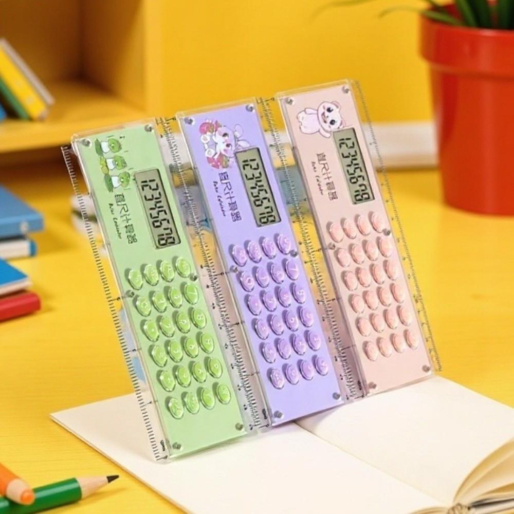15cm Straight Ruler With Calculator Ultra-thin Stationery Drawing Tool  School Supply
