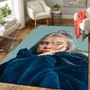 1Pc Blonde Blue Fur Coat Rug Office Carpet Indoor Outdoor Doormat Nonslip Soft Comfortable Living Christmas Halloween Xmas Gift D924446