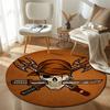 Glam Round Pop Art Multicolor Accent Rug, Non-Slip Floor Mat for Bathroom