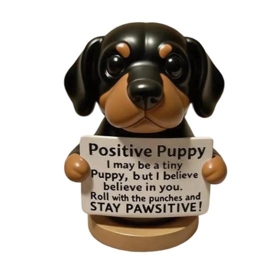 Emotional Support Puppy Statue Positive Dog Ornament Puppy Figurine