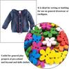 100 Stück 15mm Holz gemischte Farbe Zwei-Loch Blumenknopf für Kinderkleidung, Hemd Dekoration, DIY Basteln Nähen