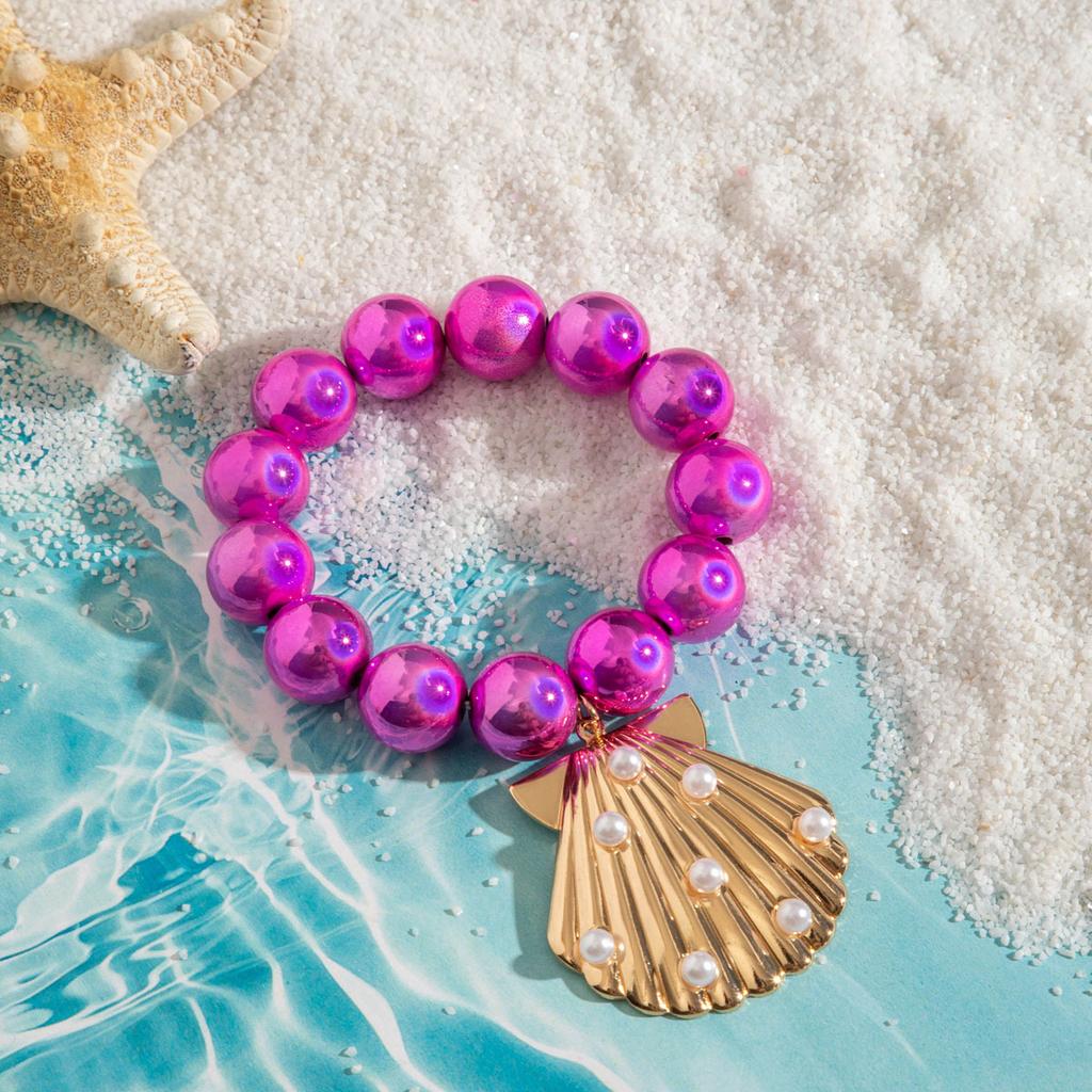 DIEZI Bohemian Mehrfarbige CCB-Perlenarmbänder für Damen Modeschmuck Süße Muschel Seestern Muschel Charms Armbänder Armreifen Herren Schmuck