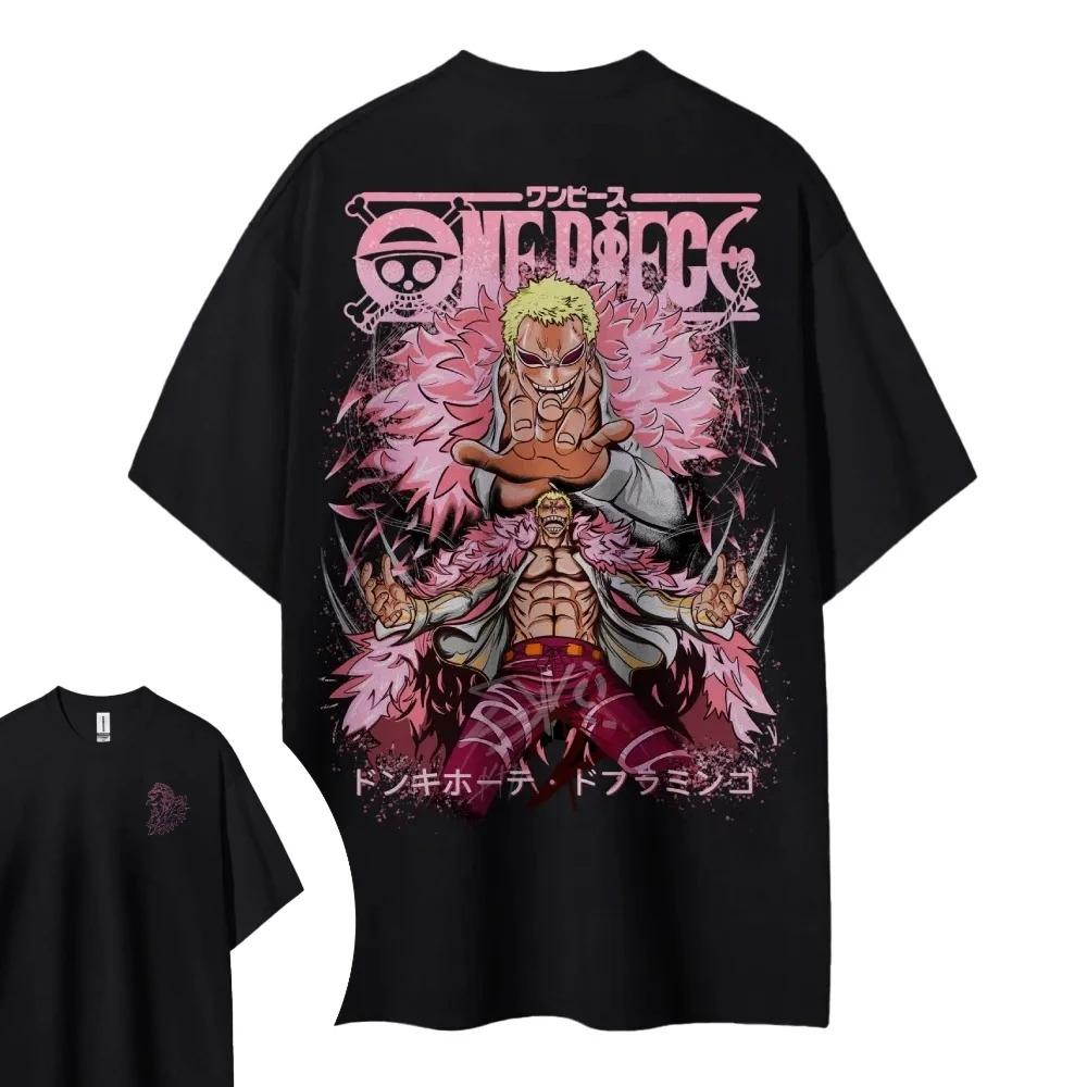 2026 ONE PIECE Doflamingo Short-sleeved Men's and Women's Same Style Comfortable Short-sleeved Couple's Clothing Casual Short-sleeved