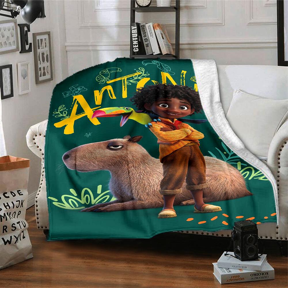 Antonio Capybara Adventure Flannel Blanket Super Soft Warm Cozy Blanket For Sofa Bed Office Travel Allseason Home Decor Gift