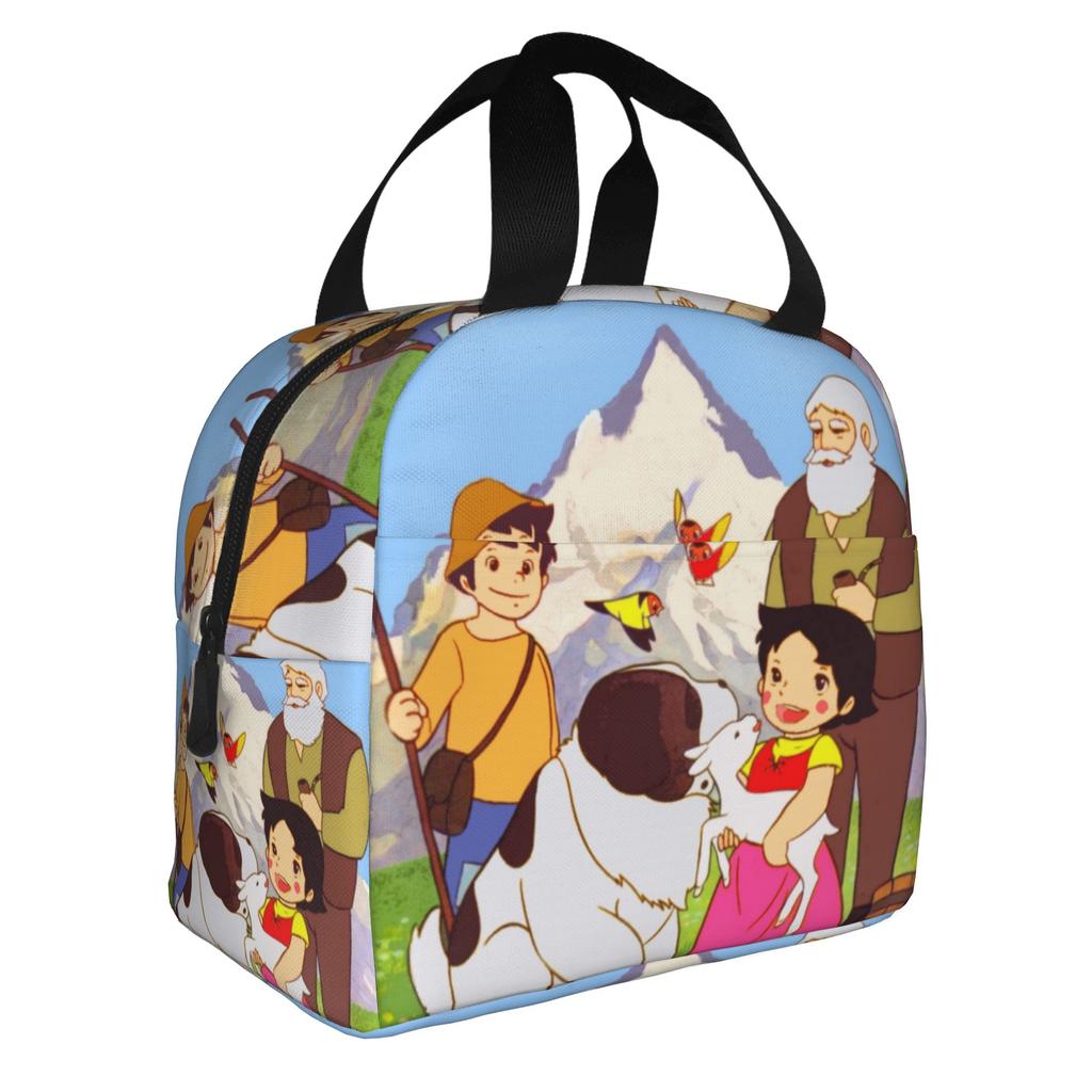 Anime Heidi Ragazza delle Alpi Fumetto Cartone Animato Riutilizzabile Pranzo Scatole Multifunzione Frigo Termico Cibo Isolato Pranzo Borsa Scuola