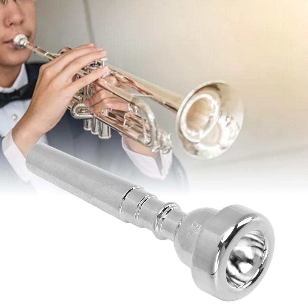 Trumpet Mouthpiece - Beginner to Professional Replacement - Silver - Easy to Clean - Suitable for Playing, Lessons, and Tracks
