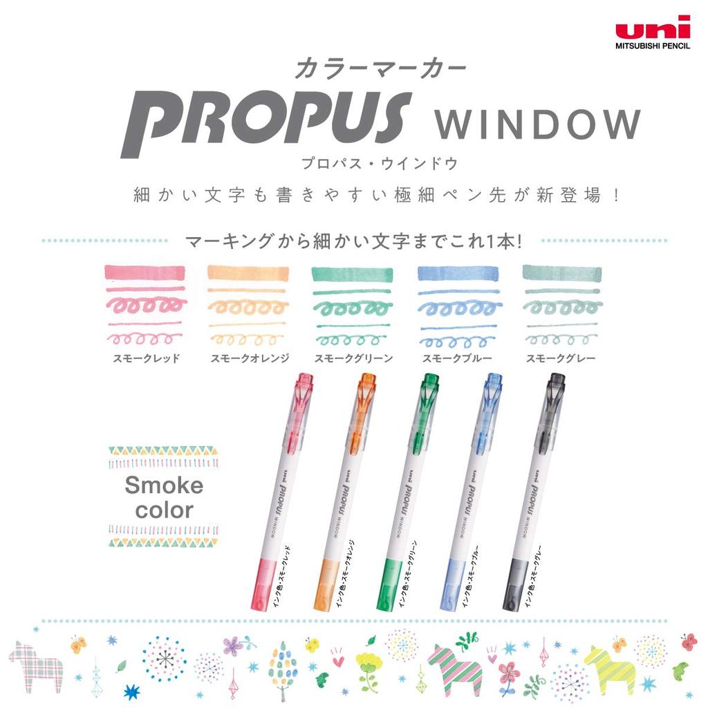 Mitsubishi Pencil Color Marker Smoke Pro-Pass Window, Gray, 10-Piece Box, PUS103TS.23