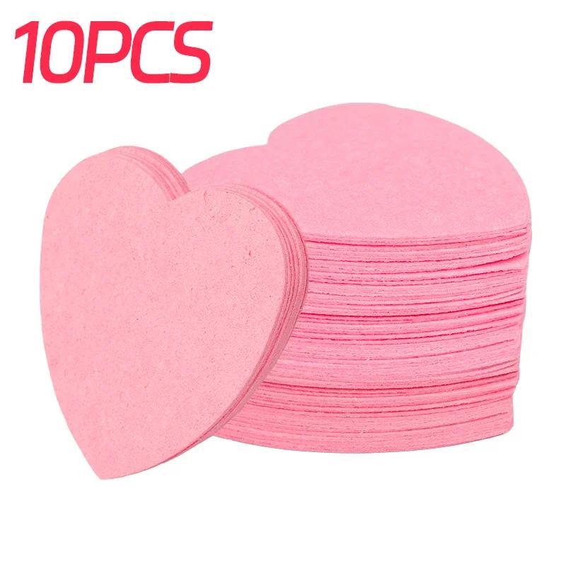 

50PCS Reusable Face Wash Puff Cleaning Sponge Pad Exfoliator Mask Facial SPA Massage Makeup Removal Heart Shape Compress Sponge 01