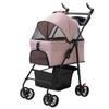 Metal Pet Stroller Lightweight Foldable Detachable Carrier Outdoor Travel Cart for Dogs Cats Removable Basket Pet Walking