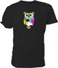 Men's Owl T Shirt Mum Owl Wildlife Black