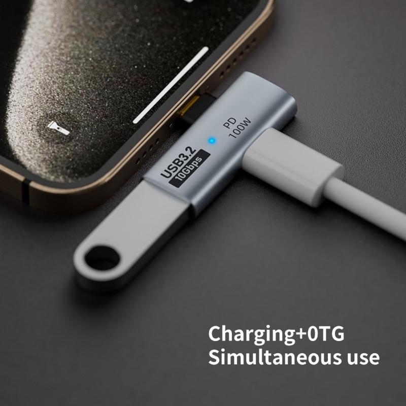 High Speed USB3.0 Type C Adapter Hub with PD 100W Power Delivery 10Gbps USB Adapter Aluminum Alloy Enclosure