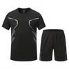 Summer quick-drying short-sleeved sports suit, running suit, comprehensive training suit, quick-drying, cool and comfortable short-sleeved shorts whol
