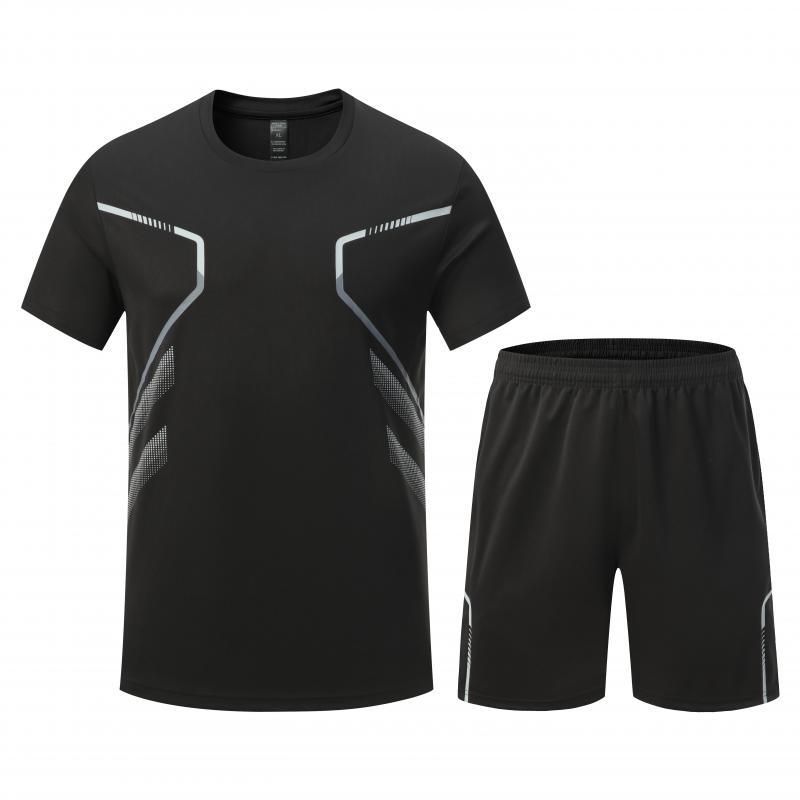 Summer quick-drying short-sleeved sports suit, running suit, comprehensive training suit, quick-drying, cool and comfortable short-sleeved shorts whol
