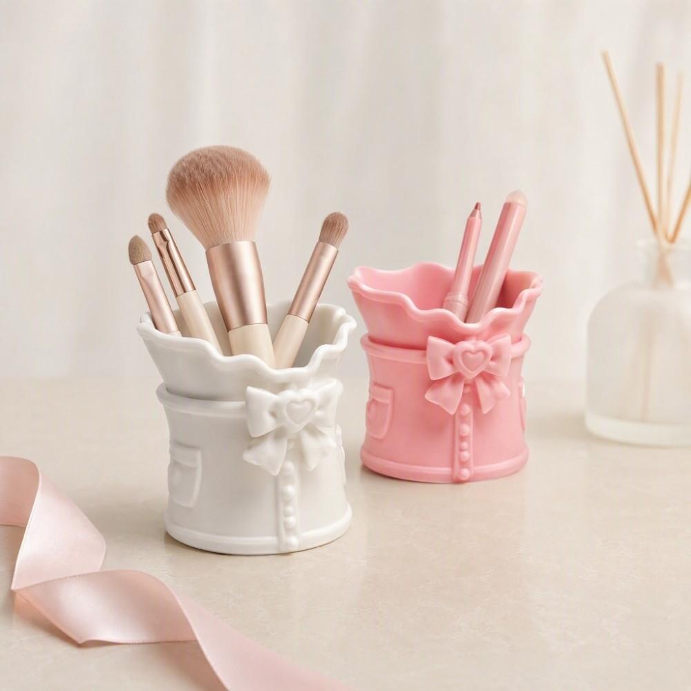 Ornament Bowknot Pen Holder Funny Pencil Rack Creative 3D Printed Pen Stand Home Office