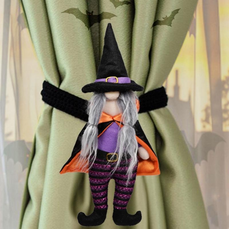 Festival Witches Frogs Design Curtain Holdbacks Easy Installation Halloween Party Supplies Homes Decors For Kids Adults Holiday Celebration