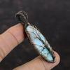 Tree Of Life Larimar Gemstone Pendant Copper Wire Wrapped Jewelry Unique Copper Design Jewelry Handmade Dainty Pendant Gift For Her & Mother