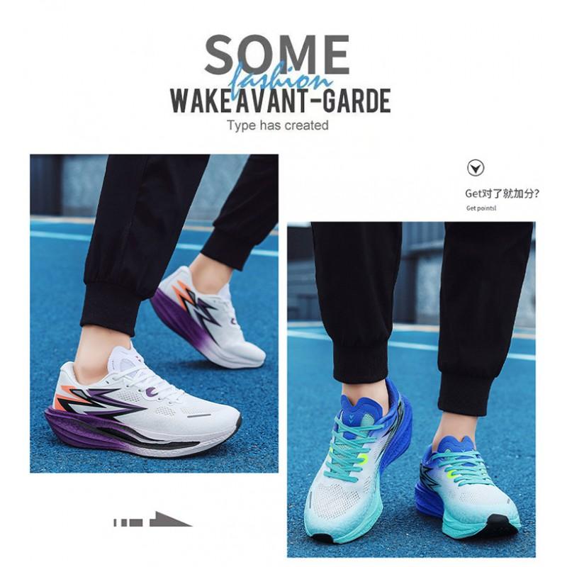 Carbon Plate Running Shoes Men Women Lightweight Marathon Training Sneakers With Full Cushioning Breathable Mesh Upper