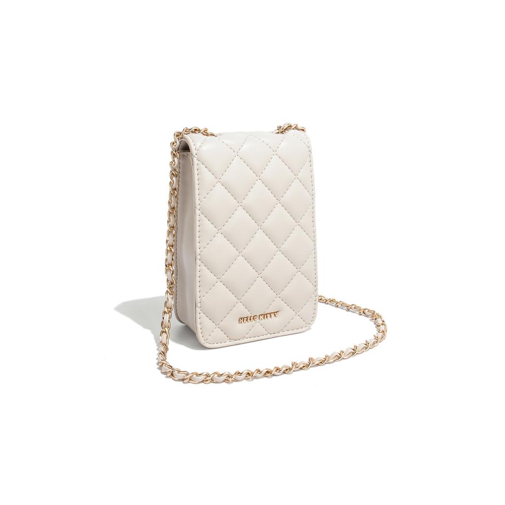 New Sanrio HelloKitty Hello Kitty PU Crossbody Bag, Shoulder Bag, Cell Phone Pouch Women's Ecru SHHF41094