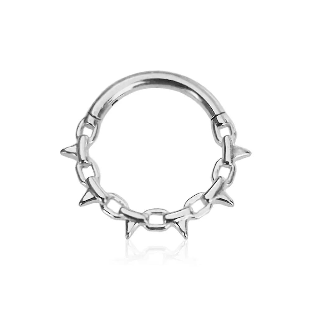 Nasenring aus Edelstahl 316, nahtloser Ring, geschlossener Ring, Nasenseptumring, einfarbiger spitzer Kegel Piercing-Ohrring, runder p