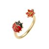Marienkäfer Ring zum Öffnen Buntes Drip-Glasur Kunstwerk auf Kupfer Leichter Schmuck für Damen Modeaccessoires