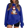 Women's Comfortable Sweatshirt Casual Loose Fit Round Neck Long Sleeve Pullover, Color with Halloween Small Print