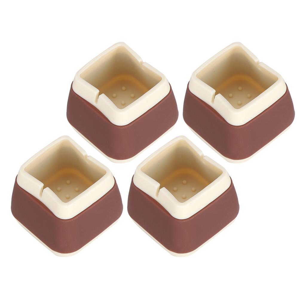 4Pcs Silicone Furniture Protectors 3.3x3.9x3.9cm NonSlip Chair Table Foot Covers Caps(Coffee )
