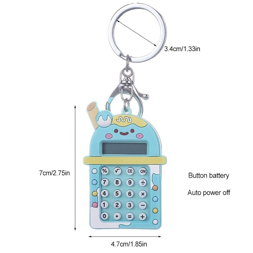 1pc Calculator Keychain Mini Portable Calculator With Creative Cute Keychain 8-Digit Display Pocket Calculator Keychain