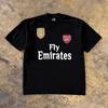 Schwarzes schweres Baumwoll-Fußball-T-Shirt  Arsenal