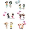 Car Couple Cute Ornaments Resin Couple Doll Car Interior Decoration Couple Figurines with Balloon for Car Dashboard