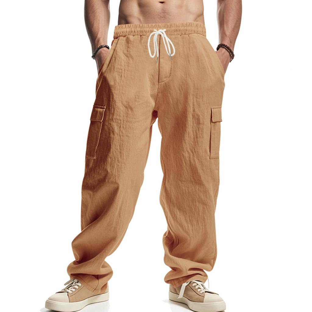 Men's Thin Breathable More Pocket Loose Leisure Wide Legs Trousers