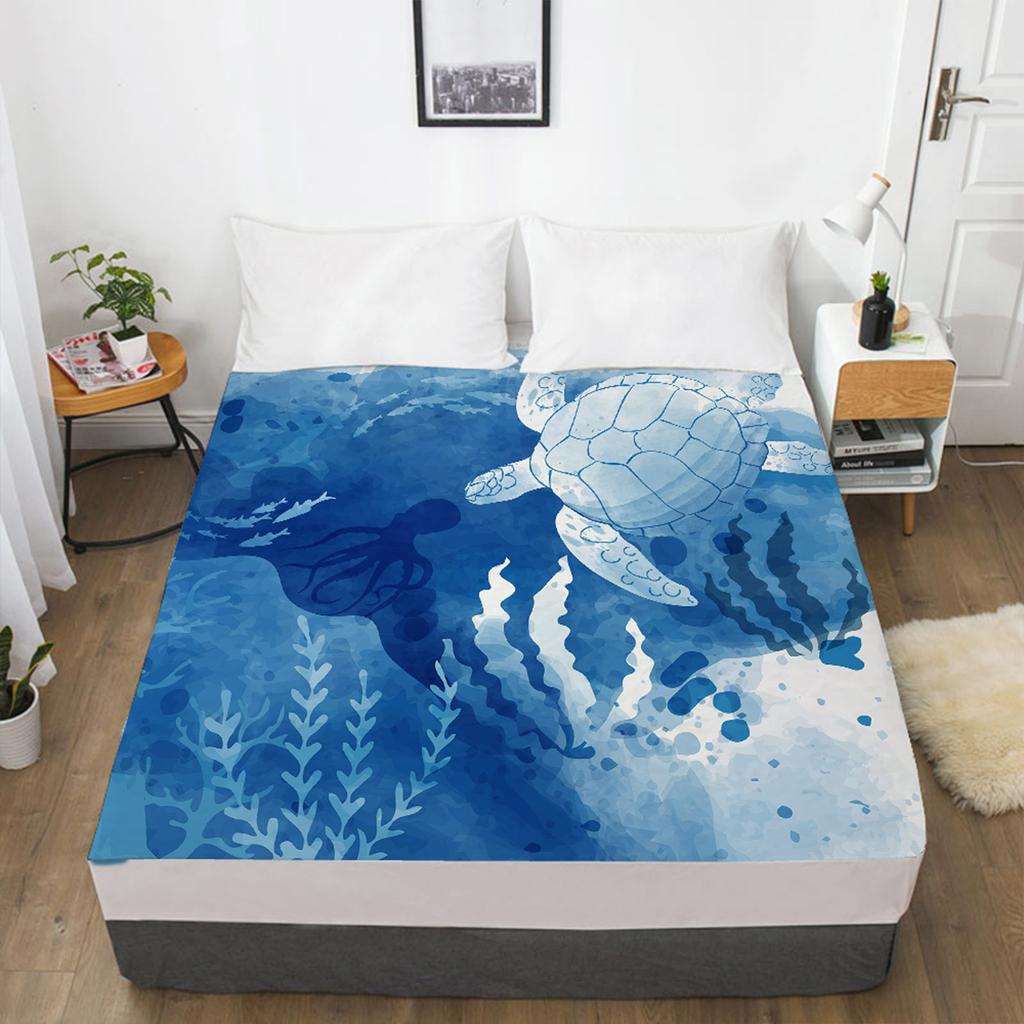 Bedding 3D Printed Pattern Bed Sheet Mattress Cover Elastic Fitted Sheet 3 Piece Set Home Textile