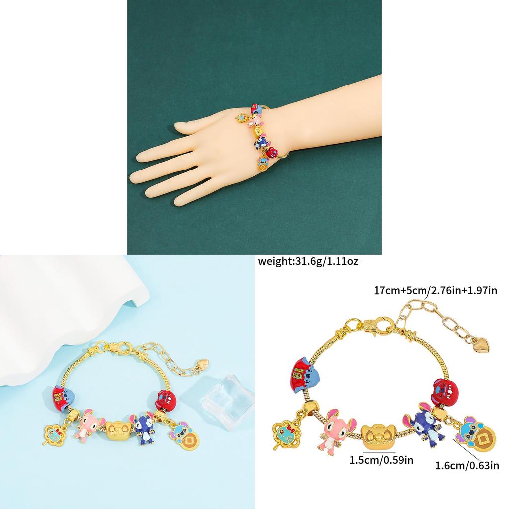 Stitch Cartoon Bead Bracelets For Kids And Adults Handmade Jewelry Gift Idea