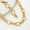 18K Gold Plated Brass Heavy Large Oval Chain,10*13.2mm Chunky Punk Cable Chain for DIY Jewelry Necklace Making Accessories