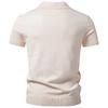 T-shirt en tricot à manches courtes et col en V pour homme - Style Business Casual - Été/Automne
