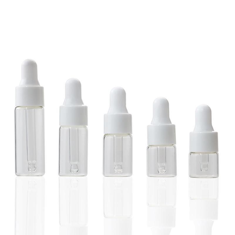Clear Dropper Bottles: 1ml-5ml for Essential Oils, Cosmetics, and Samples