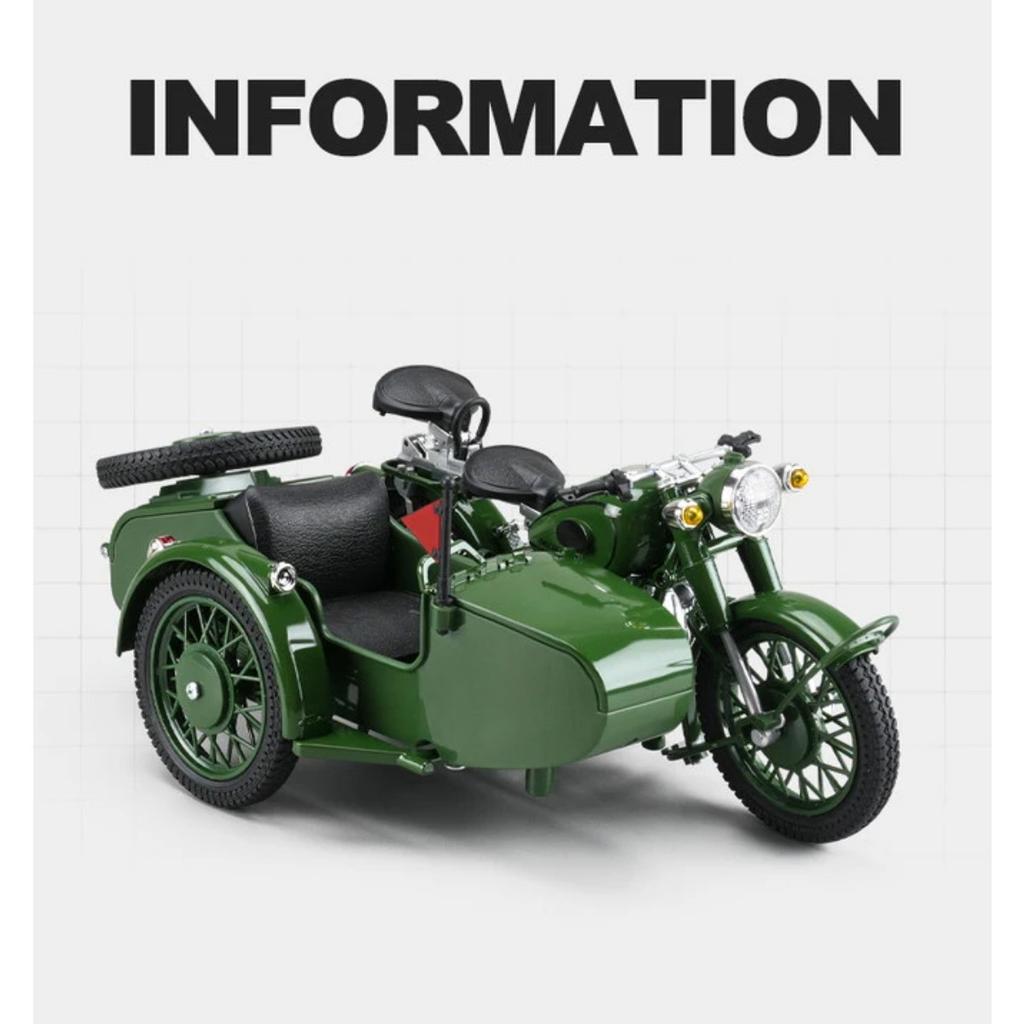 1/10 Motocykl Trójkołowy Stop Die-Cast Model Motocykla Zabawka Pojazd Kolekcja Dźwięk i Światło Terenowy Autocykl Zabawki Samochód