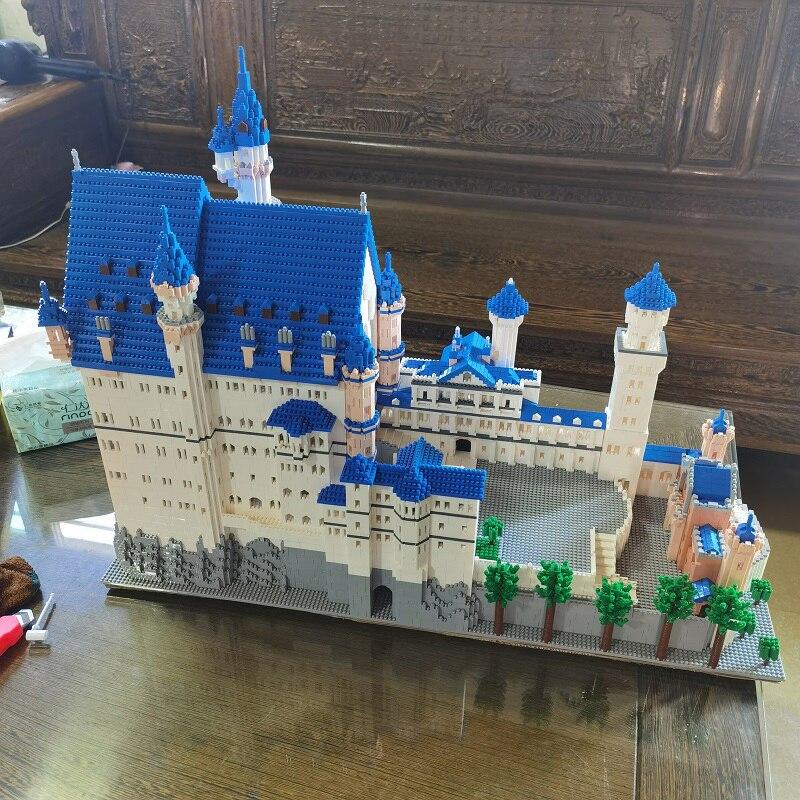 8020 World Architecture Nový Swan Stone Castle Tree 3D Model DIY Mini diamantové bloky Cihly Stavebnice pro děti bez krabice