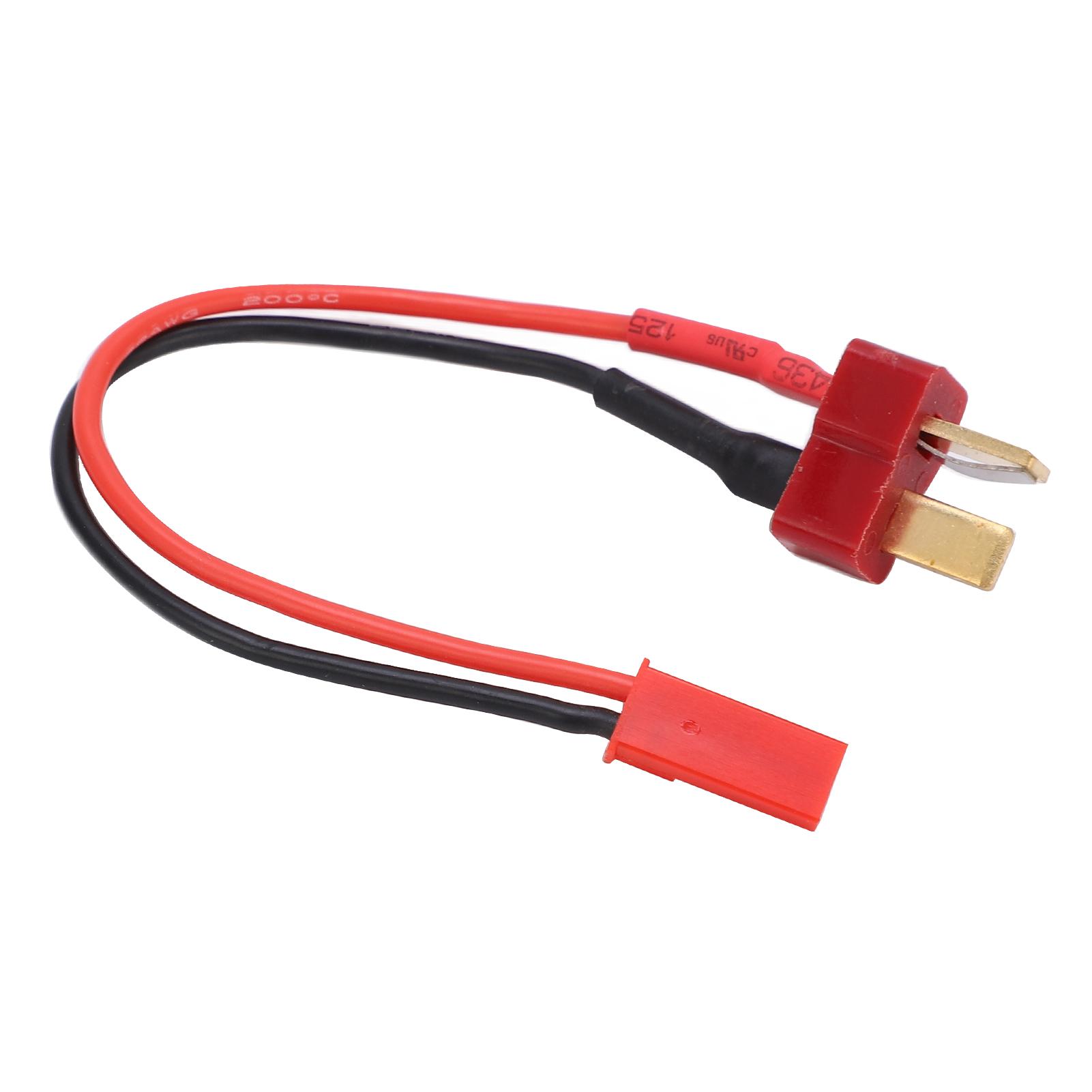 

T Male to JST Male Cable Durable Portable 10cm 22AWG Soft Silicone Wire for RC Car Models Airplane Models