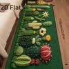 VIKAMA 2D Green Fresh Cactus Plant Pattern Design Doormat Welcome Mat Bedside Rug For Bedroom Carpet For Live Room Home Decor