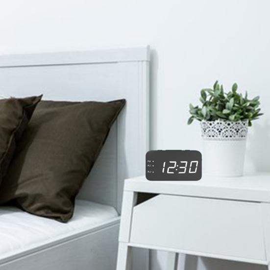 

1.2inch LED Screen Digital Temperature Display Battery USB Ports Alarm Clock