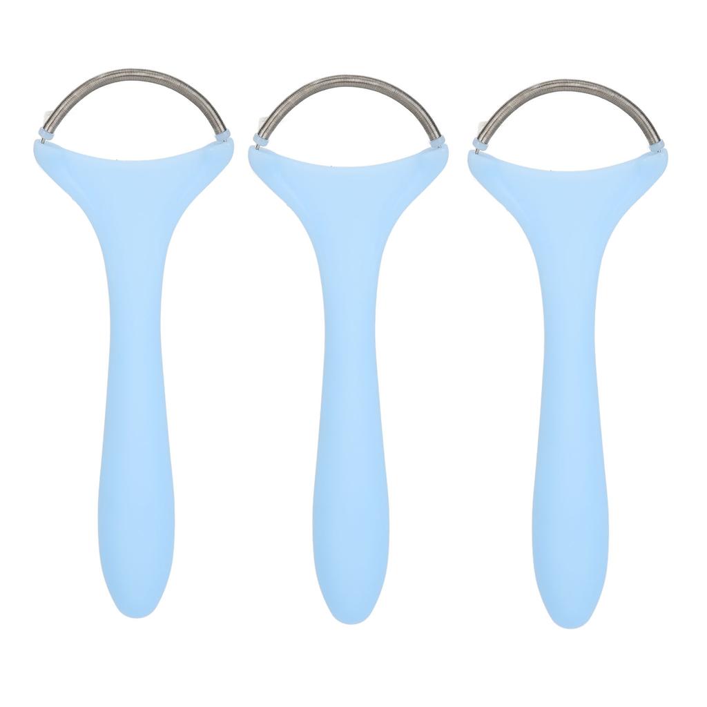 3pcs Spring Facial Hair Remover for Women Long Handle Stainless Steel Gentle Spring Facial Threading Epilator Coil