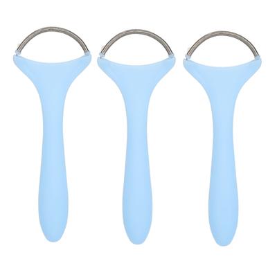 3 pezzi Depilatore a molla per il viso per donne Manico lungo Acciaio inossidabile Depilatore a molla delicato per il viso