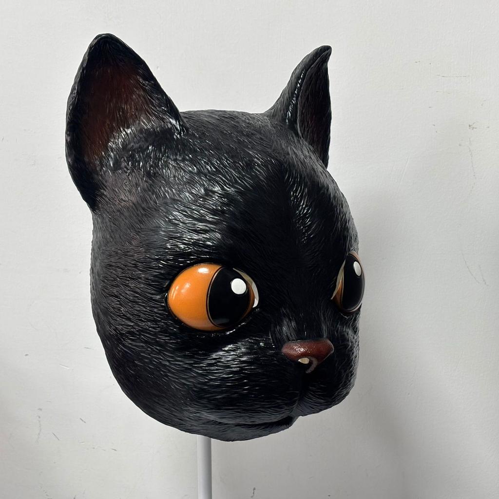 Black Cat Latex Headgear The Fantastic Voyage of the Film Cat Animal mask headgear, Halloween prop